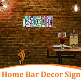 Its 5 O'Clock Somewhere Sign(6x16in) Funny Metal Tin Sign Outdoor Bar Accessories Vintage Surfboard Decor Street Signs For Bar Signs For Home Bar Man Cave Garage Home Basemen Decor