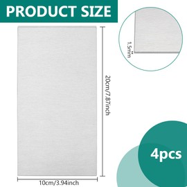BENECREAT 4PCS 20x10cm Aluminium Panel Plate with Protective Film, 1.5mm Silver Aluminium Practice Sheets for Jewelry Making Hand Stamping Embossing