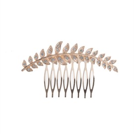 Wedding Bridal Hair Side Combs Hair Style Accessories Clips Crystal Flower Rhinestone Fashion Wedding Dress Accessories for Bride and Bridesmaids (Rose gold, One size)