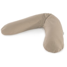 Theraline Replacement Cover for the Original Pregnancy Pillow and Nursing Pillow, Nursing Pillow Cover 190 cm, Bamboo Collection Made of Bamboo Viscose and Organic Cotton, Colour: Cappuccino