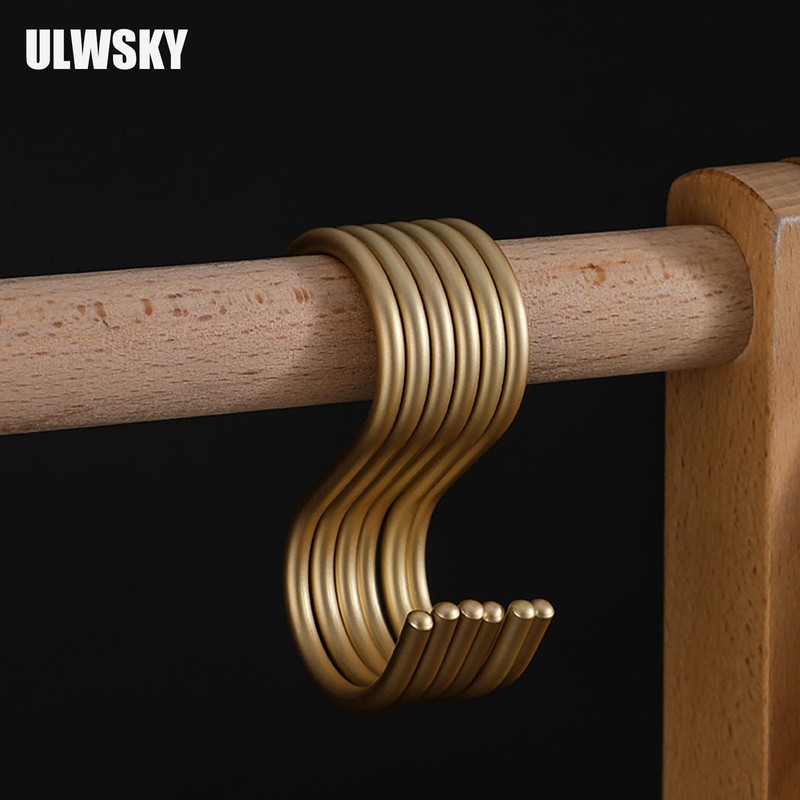 ULWSKY 10Pcs Gold S Hooks,Aluminum Alloy S Shaped Hooks,Gold Hook