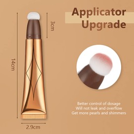 AOOWU Blush Stick, Beauty Liquid Blush Wall, Blush Contour Stick with Soft Cushion Applicator, Natural Silky Blush Contour Cream Beauty Make Up Wall for Face (#02)
