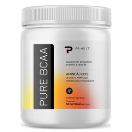 Aminoacidos BCAA powder PURO 250 grs instantáneos de origen vegetal y fermentados sin azúcar, edulcorante, sabor o color PURE BCAA