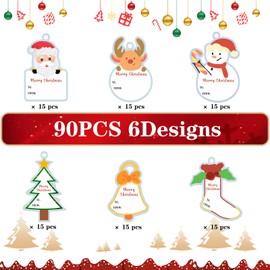 90Pcs Christmas Gift Tags, Gift Tags for Christmas Presents, Beautiful Christmas Gift Tags with String Xmas Winter Hanging Labels for Gift Wrapping DIY Crafts Merry Christmas Tags for Christmas Decor