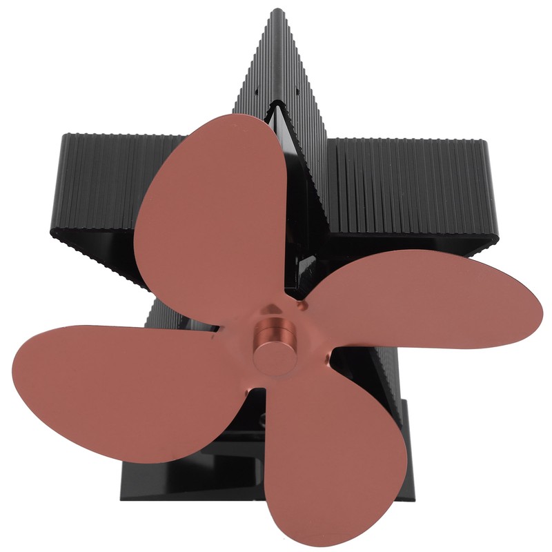 4 Blade Thermal Heat Powered Wood Stove Fan Fireplace Accessory