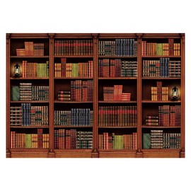 Allenjoy 7 x 5 FT Vintage Wooden Library Bookshelf Backdrop for Photography Picture Office Zoom Meeting Video Call Conference Graduation Party Supplies Decoration Photoshoot Photo Banner Background