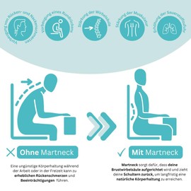 MARTneck® Back Trainer | Posture Corrector | Designed by Sports Scientists and Orthopaedists | Children, Women, Men | Free App | Support: Neck, Shoulder, Back (S)