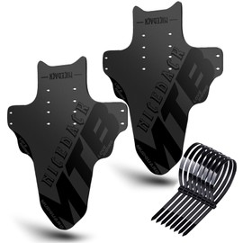 NICEDACK Mudguards Mountain Bike, 2 Pieces Mudguard Fit 20-29 Inch MTB Mudguard Front and Rear Compatible Bicycle Splash Guard (Black)