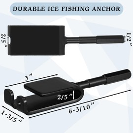Leriton 2 Pcs Ice Anchor Drill Install Adapter Ice Anchor Tool Stake Drill Adapter Ground Auger Adapter Shaft for Setting up Shanty Winter Fishing Shelter Tent Insert Sewing Accessories(Black)