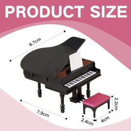 HIXNUG Dollhouse Piano Miniature Musical Instrument Dollhouse Accessory for Collection Gift Home Desktop Decoration Valentine's Day Gift