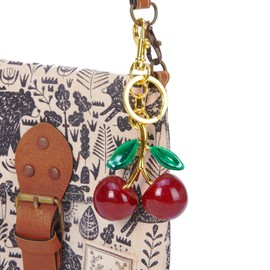 FANEVER 2 Pack Cute Cherry Strawberry Bag Keychain for Women Kawaii Charms Key Chain Accessory for Purses Bags Backpack (Cherry/Strawberry)