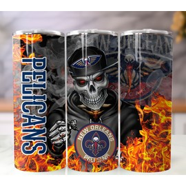 N/A New Orleans Pelicans 20oz Tumbler Insulated Stainless Steel Cup Lid and Straw