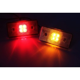 iJDMTOY Clear/Red Lens Amber/Red Full LED Side Marker Light Kit Compatible With 2002-14 Mercedes W463 G-Class G500 G550 G55 G63 AMG, Replace Front/Back OEM Sidemarker Lamps