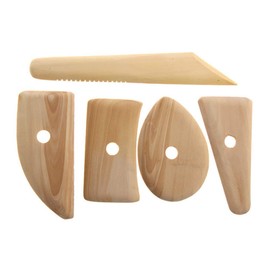 Kingsie Pottery Tools Soldering Iron Set of 5 Wooden Iron Clay Spatula Pottery Clay Tools Modeling Tools
