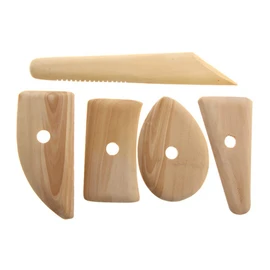 Kingsie Pottery Tools Soldering Iron Set of 5 Wooden Iron Clay Spatula Pottery Clay Tools Modeling Tools