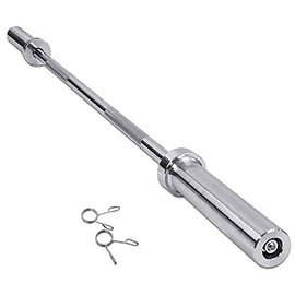 Olympic Barbell Bar, Solid Iron Fitness Weightlifting Bar with Chrome Rotating Sleeve Men's Home Gym Training Curl Bar 5Ft (60inch/5Ft Olympic bar)