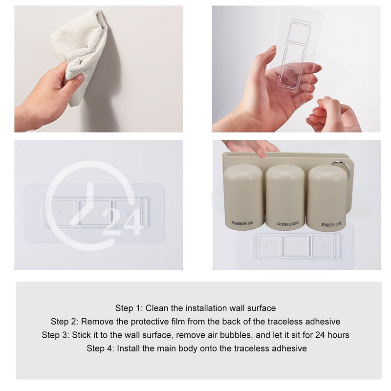 Toothbrush Holder Wall Mounted Multi Functional Toothbrush Toothpaste Dispenser for