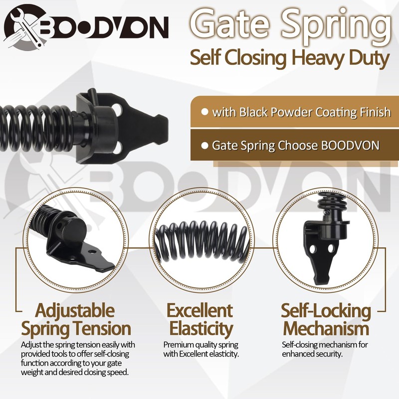 BOODVON 14" Gate Spring Self Closing Heavy Duty Door Springs