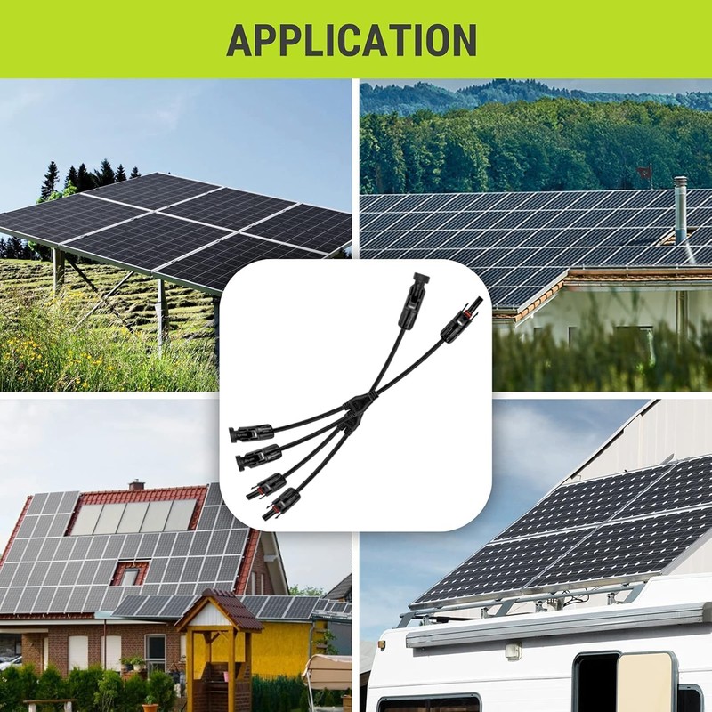 GTIWUNG 2 Pairs Solar Cable Y Splitter Solar Panel Cable