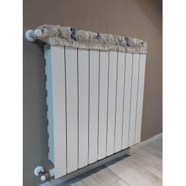 Radiator Cover, Elastic Fabric, Adjustable Radiator Cover, Washable, Radiator Cover, Dust Collector, Extendable, Universal with Anti-Smog Filter (Beige N 2 30-60cm)