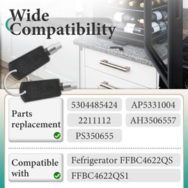 2 Pcs 5304485424 Freezer Door Lock Key Compatible with Frigidaire FFBC4622QS FFBC4622QS1 Wine Cellars, Replaces AP5331004, 2211112, PS3506557, AH3506557, Durable Metal Appliance Key