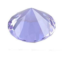 Zoogamo 3” / 80 mm Light Purple Diamond Shaped Glass Crystal Paperweight – Home Office Decor & Valentine's Day Gift Wedding Favors Centerpieces Decoration with Gift Box