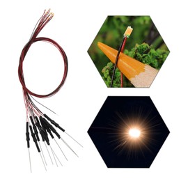 Evemodel 20Pcs Pre-soldered Warm White SMD Led 0603 Light 12V Wired Resistor 20cm Wire