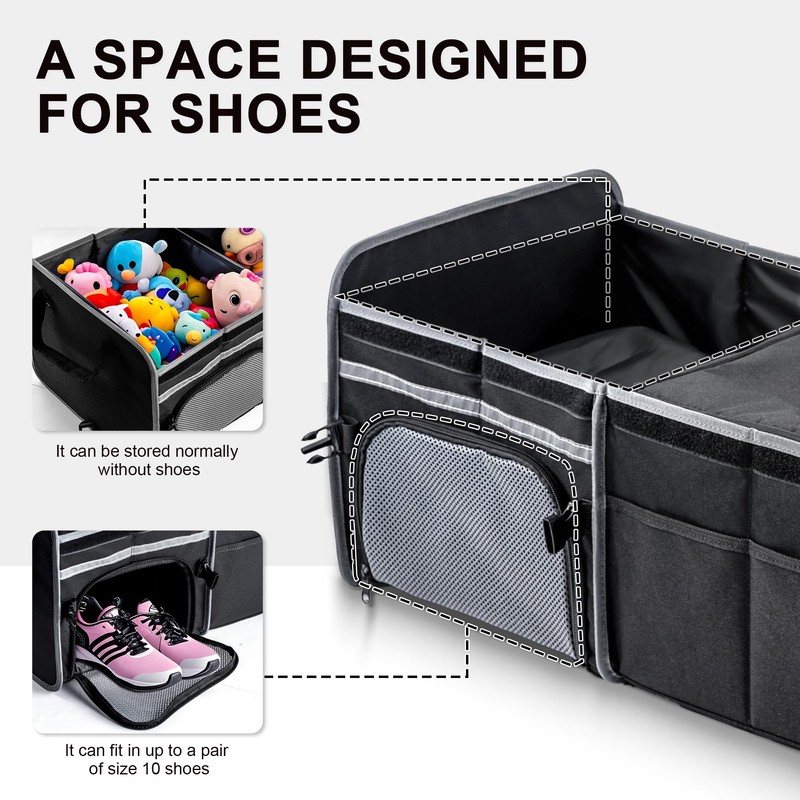 Bold Color Block Trunk Organizer | 95L, 35"x13.8"x11.8" | Dedicated