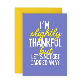 Thank You Card Indirectly - 'Slightly Thankful' - Gifts for Friends, Family, Co-worker, Colleagues, Bestie, Bruv, Mate, Brother, Him, Her - Sincere - Comes with Fun Stickers