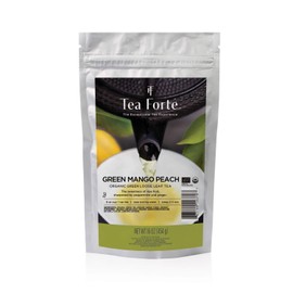 Tea Forte Green Mango Peach Premium Organic Loose Leaf Caffeinated Green Tea Blend, Resealable 1 Pound Bag, Makes 160-175 Cups