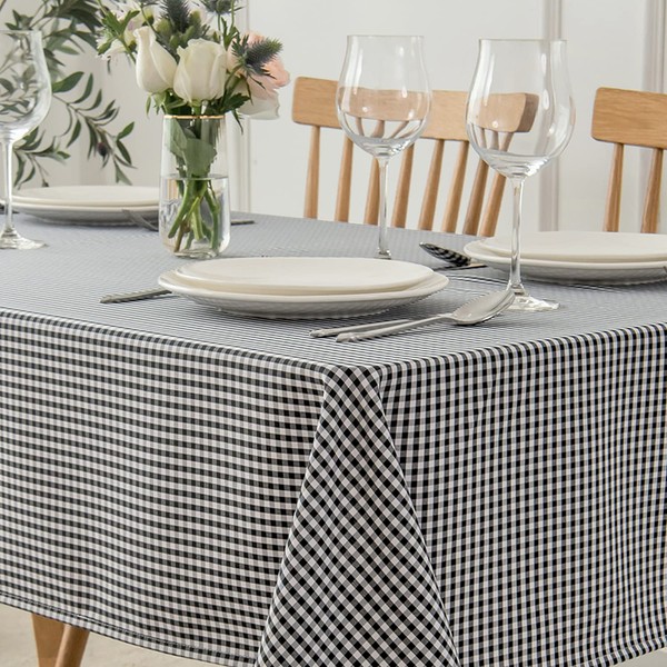 maxmill Checkered Square Tablecloth Waterproof Spillproof Wrinkle Resistant Heavy Weight