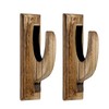 Wealrit 2 Pcs Wood Curtain Rod Brackets Wooden Drapery Rod