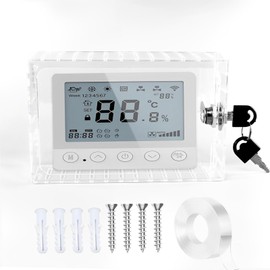 Universal Thermostat Lock Box with Enhanced Security Keys – Thickened AC Protection Case, Clear View Guard Compatible with Most Thermostat Types