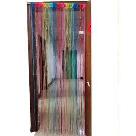 ZiDeTang Button Beaded Door Curtains Fringe Tassel Living Room Divider Curtain (39.30" x 76.7", 6 Colorfuls)