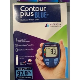 Contour Plus Blue Blood Glucose Monitoring System Glucometer