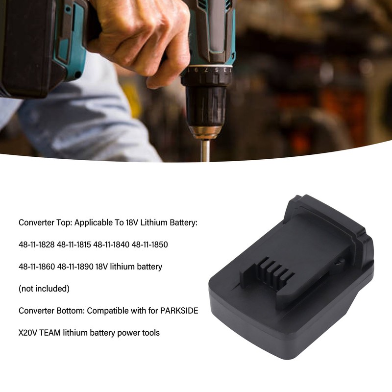 Lithium Battery Adapter Converter for PARKSIDE X20V TEAM to 48‑11‑1828