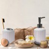 Ambesonne Flamingo Soap Dispenser & Toothbrush Holder Set, Minimal Pattern