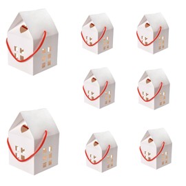 HAN SHENG 30 Pcs House Shaped Candy Boxes Gift Boxes Wedding Favor Boxes Candy Storage Boxes Packing Boxes Decoration for Wedding Christmas Birthday Party Ornament Container (White)