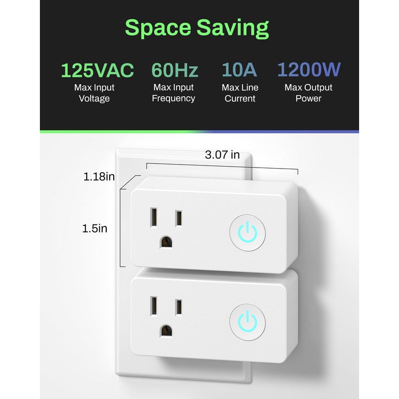 BN-LINK - Enchufe inteligente WiFi resistente, enchufe WiFi inteligente para