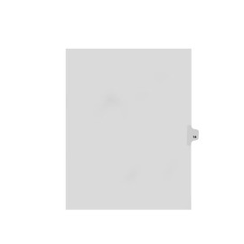 Kleer-Fax Legal-Size Individual Number Index Dividers, Side Tab, 1/25th Cut, 25 Sheets/Pack, White, Number 14 (81414)