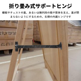 Support Hinge, Folding Hinge, Folding Support Hinge, Set of 4, Hinge Fixers, Lid Hinges, Furniture, Decorative, Cupboard, Furniture Repair, Metal Fittings, 180° Rotation, Length 7.3 inches (187 mm),