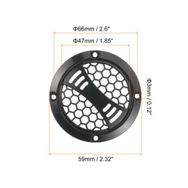sourcing map 2 Pcs 2inch Black Speaker Grill Mesh Plastic Woofer Guard Protector Dust Cover Black Decorative Circle Plastic Frame with Screws for Home Audio Car Speaker Replacement
