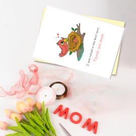 Arsagen Best Nest Happy Mother's Day Card, Funny Mom Birthday Day Card, Greeting Card for Mom, Thank You Card for Mom, Bird and Nest