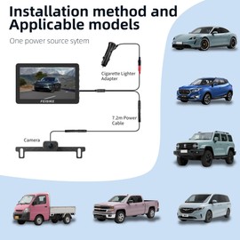Backup Camera for Truck, 7 Inch Rear View Camera with IR Night Vision 1080P HD, Plug-Play, DIY Guide Lines, 150° Wide Angle, Back Up Camera Systems for Truck Cars Pickups SUV Van RVs