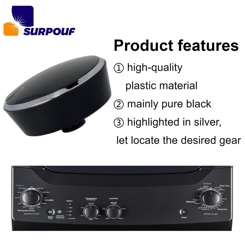 SURPOUF 2Pcs WE01X30638 Laundry Center Knob Fits For GE GUD27ESPM0DG、GUD27ESPM1DG、GUD27GSPM0DG、GUD27GSPM1DG