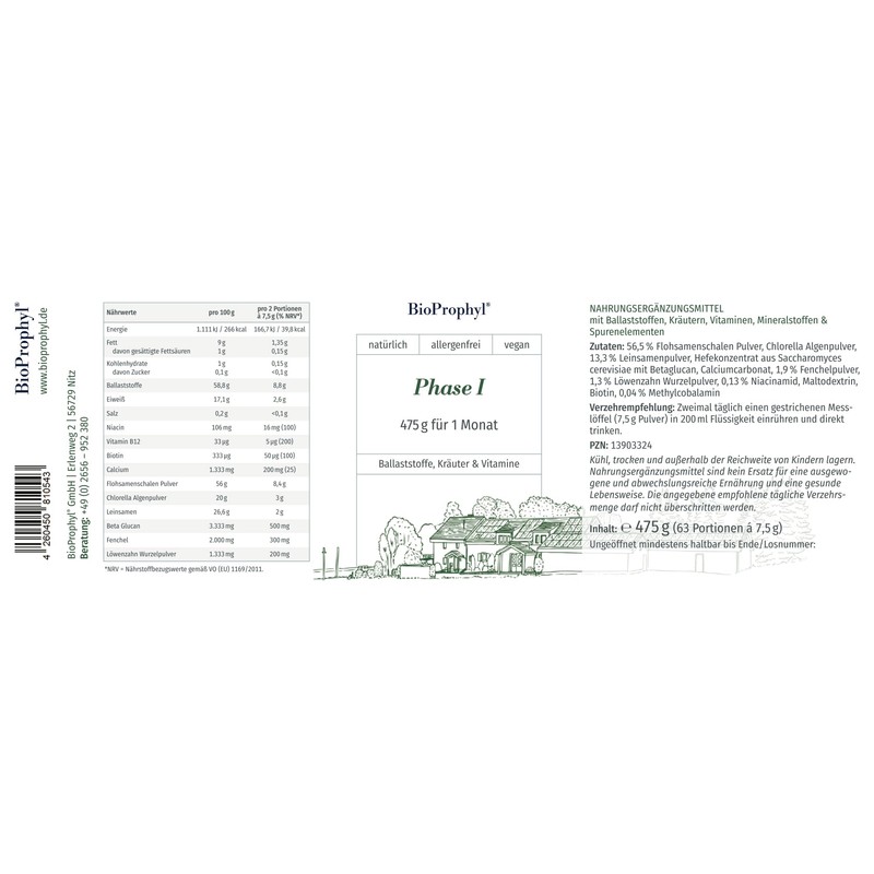 BioProphyl® Darmsanierung Phase 1 - Ballaststoffe, Kräuter und Vitamine