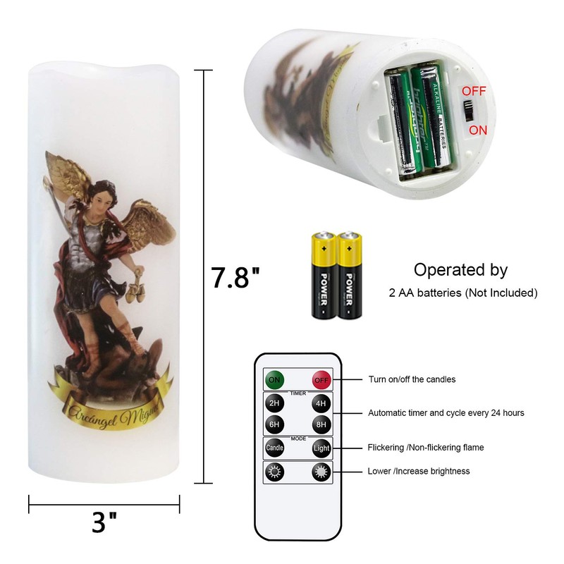 Wondise Flameless Flickering Devotional Prayer Candle with Remote and Timer,
