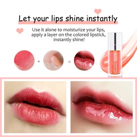 6ml Hydrating Lip Glow Oil, Transparent Plumping Lip Gloss, Moisturizing Lip Oil Gloss Lip Oil Tinted for Lip Care and Dry Lips (015# Cherry)
