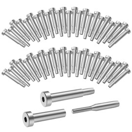 BLIKA 50 Pack 3/16" Invisible Cable Railing Kit, Stainless Steel Invisible Receiver and Swage Stud End, Cable Railing Tensioner 3/16" for 2"x2", 4"x4" Wood/Metal Posts, 3/16" Cable Railing Hardware