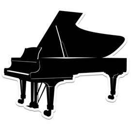 Grand Piano - Vinyl Sticker Waterproof Decal